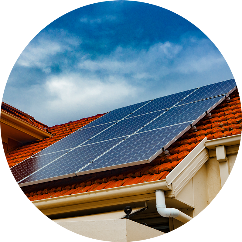 Solar panel icon representing renewable energy solutions